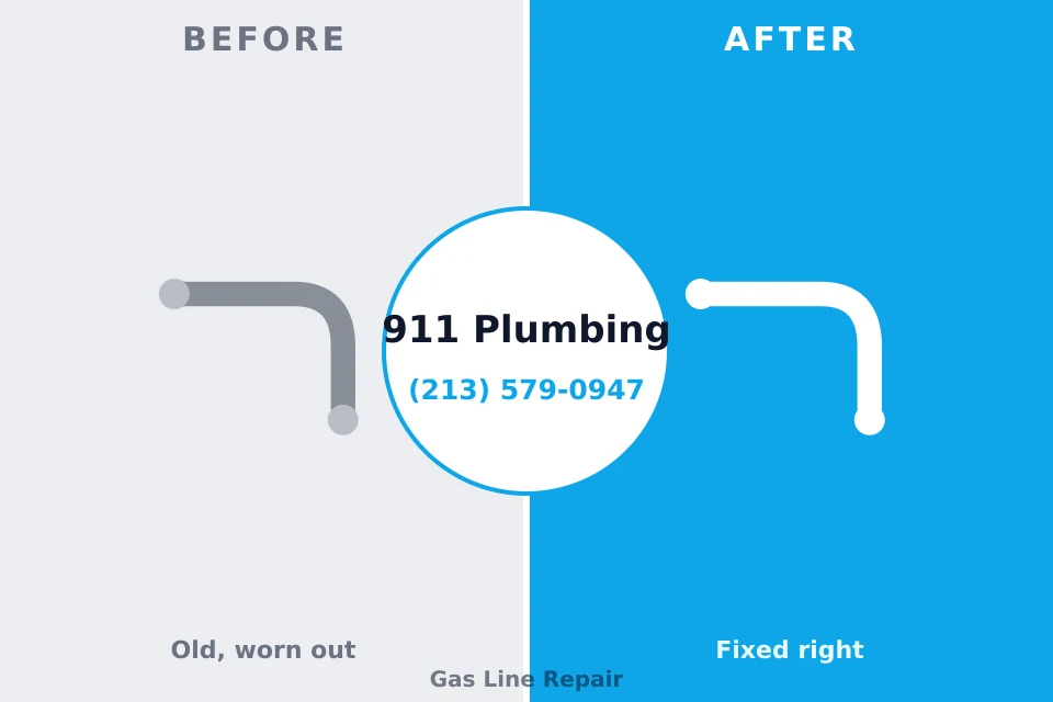 Before and after: plumbing repair Leawood, KS